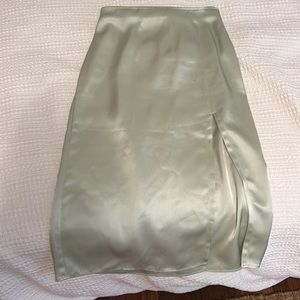 silk abercrombie midi skirt with slit